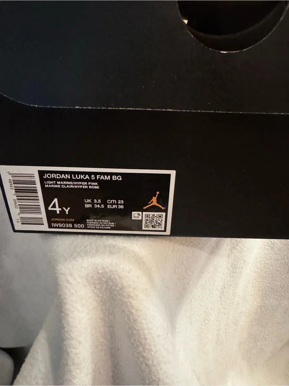 Jordan Luka 5 Fam BG Black/Light Marine/Hyper Pink Box Label